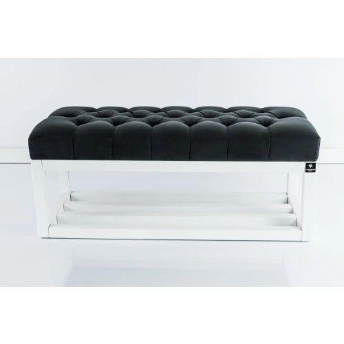 Ławka  Pikowana Grafit  LPP-3 + Wieszak Ścienny WDC-35