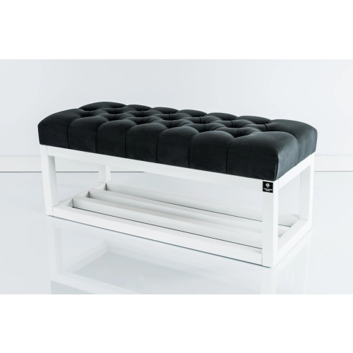 Ławka  Pikowana Grafit  LPP-3 + Wieszak Ścienny WDC-35