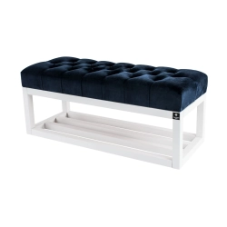 Ławeczka Pufa Pikowana Granat Guzik Tapicerowany LPP-3 Rozmiary od 50 cm do 200 cm