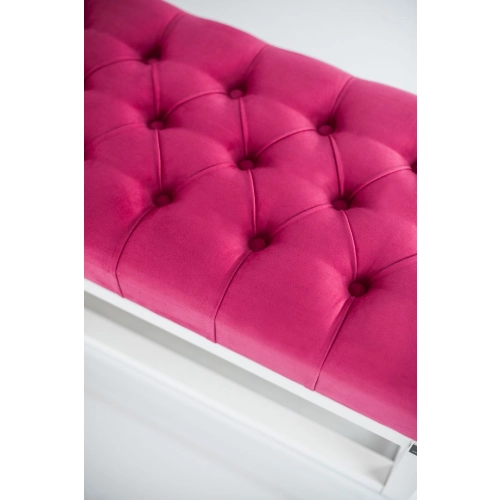 Ławka Pufa Pikowana Różowy Guzik Tapicerowany LPP-3 + Wieszak Ścienny WDC-19