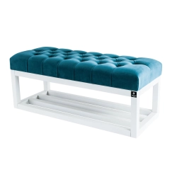 Ławeczka Pufa Pikowana Turkus Guzik Tapicerowany LPP-3 Rozmiary od 50 cm do 200 cm