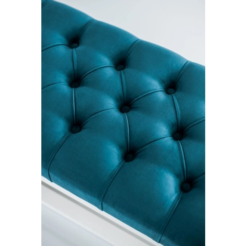 Ławka Pufa Pikowana Turkus Guzik Tapicerowany LPP-3 + Wieszak Ścienny WDC-5 Kolory