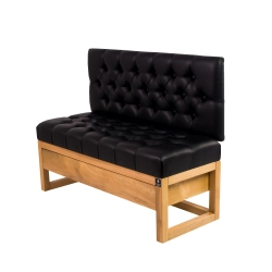 Ławka Szafka Pufa Pikowane Siedzisko Ekoskóra Czarny LPP-30 Rozmiary od 50 cm do 200 cm