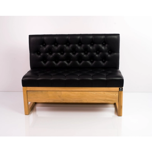 Ławka Szafka Pufa Pikowane Siedzisko Ekoskóra Czarny LPP-30 Rozmiary od 50 cm do 200 cm