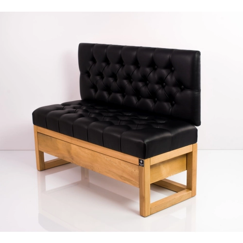 Ławka Szafka Pufa Pikowane Siedzisko Ekoskóra Czarny LPP-30 Rozmiary od 50 cm do 200 cm