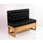 Ławka Szafka Pufa Pikowane Siedzisko Ekoskóra Czarny LPP-30 Rozmiary od 50 cm do 200 cm