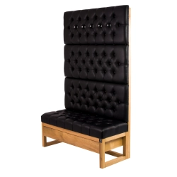 Ławka Szafka Pufa Pikowane Siedzisko Ekoskóra Czarny Wieszak LPP-34 Rozmiary od 50 cm do 200 cm