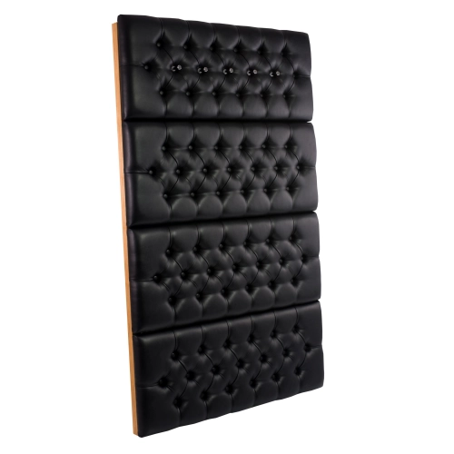 Ławka Szafka Pufa Pikowane Siedzisko Ekoskóra Czarny Wieszak LPP-35 Rozmiary od 50 cm do 200 cm