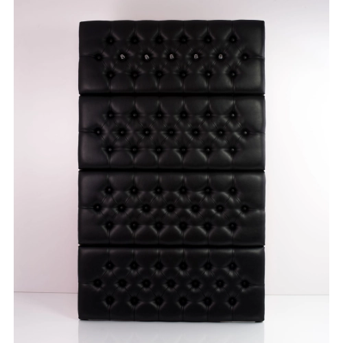 Ławka Szafka Pufa Pikowane Siedzisko Ekoskóra Czarny Wieszak LPP-35 Rozmiary od 50 cm do 200 cm