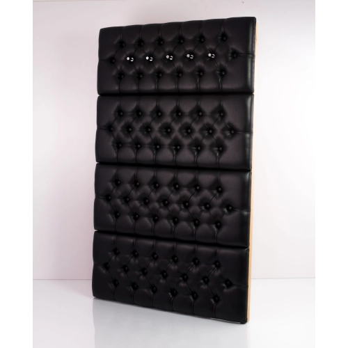 Ławka Szafka Pufa Pikowane Siedzisko Ekoskóra Czarny Wieszak LPP-35 Rozmiary od 50 cm do 200 cm