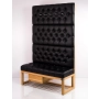 Ławka Szafka Pufa Pikowane Siedzisko Ekoskóra Czarny Wieszak LPP-35 Rozmiary od 50 cm do 200 cm
