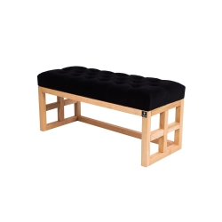 Ławka Szafka Pufa Pikowane Siedzisko Czarny LPP-39 Rozmiary od 50 cm do 200 cm