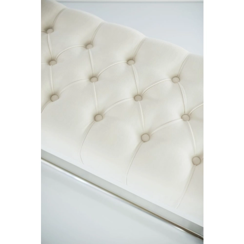 Ławeczka Pufa Pikowana Ecru Guzik Tapicerowany LPP-4 Rozmiary od 50 cm do 200 cm