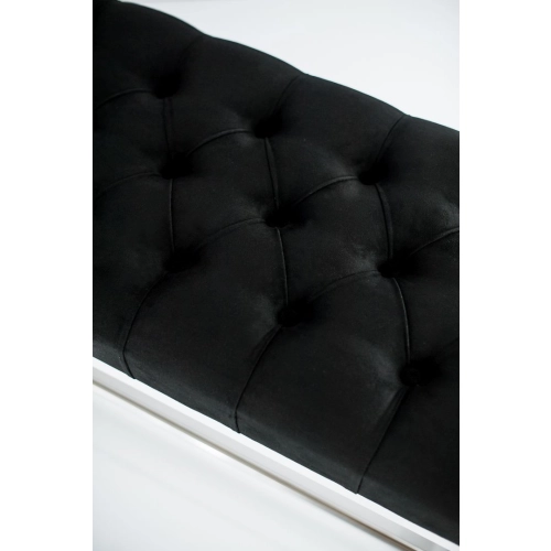 Ławka Pufa Pikowana Czarna Guzik Tapicerowany LPP-4 + Wieszak Ścienny WDC-35 Kolory