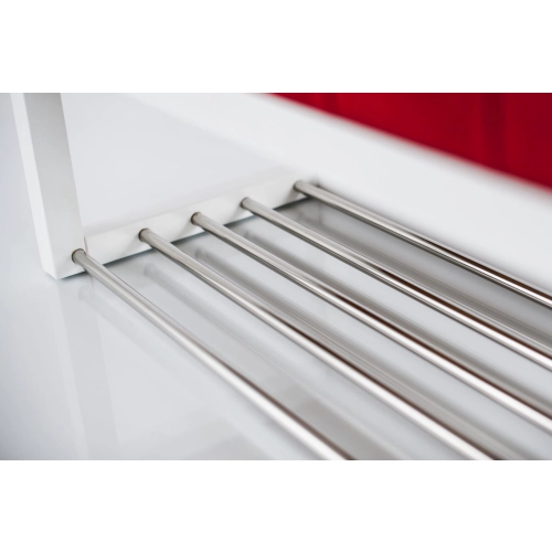 Ławka Pufa Pikowana Czerwony Guzik Tapicerowany LPP-4 + Wieszak Ścienny WDC-22 Kolory