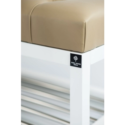 Ławka Pufa Pikowana Ekoskóra Beż Guzik Tapicerowany LPP-4 + Wieszak Ścienny WDC-35 Kolory