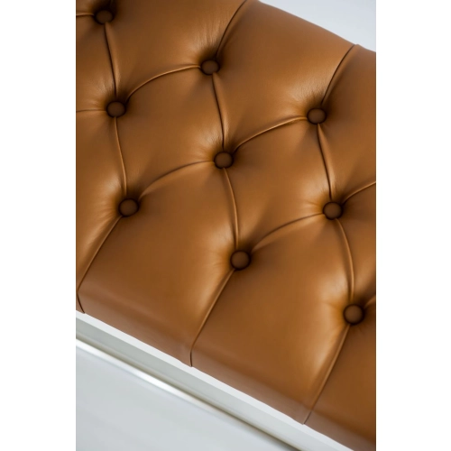 Ławeczka Pufa Pikowana Ekoskóra Cappucino Guzik Tapicerowany LPP-4 Rozmiary od 50 cm do 200 cm