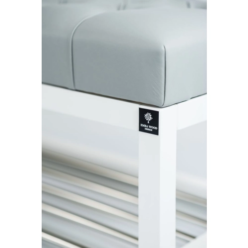 Ławka Pufa Pikowana Ekoskóra Popiel Guzik Tapicerowany LPP-4 + Wieszak Ścienny WDC-5 Kolory