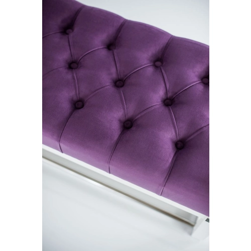 Ławeczka Pufa Pikowana Fioletowy Guzik Tapicerowany LPP-4 + Wieszak Ścienny WDC-17 Kolory