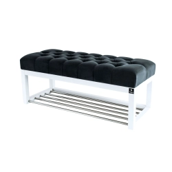 Ławeczka Pufa Pikowana Grafitowy Guzik Tapicerowany LPP-4 Rozmiary od 50 cm do 200 cm