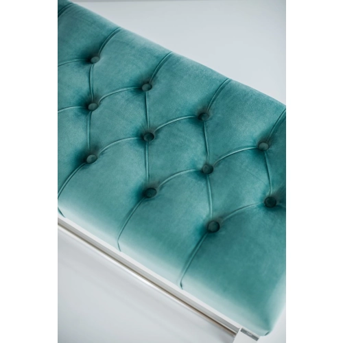 Ławka Pufa Pikowana Mięta Guzik Tapicerowany LPP-4 + Wieszak Ścienny WDC-5 Kolory