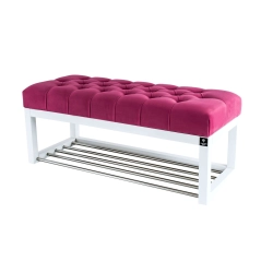 Ławeczka Pufa Pikowana Różowy Guzik Tapicerowany LPP-4 Rozmiary od 50 cm do 200 cm