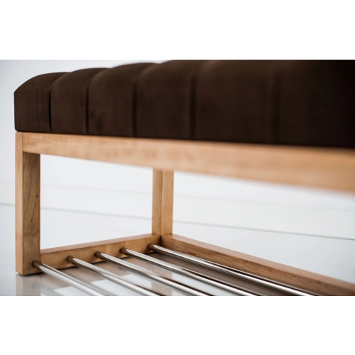 Ławeczka Pufa Pikowana Brązowy Guzik Tapicerowany LPP-4 Rozmiary od 50 cm do 200 cm