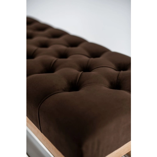 Ławeczka Pufa Pikowana Brązowy Guzik Tapicerowany LPP-4 Rozmiary od 50 cm do 200 cm