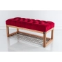 Ławeczka Pufa Pikowana Czerwony Guzik Tapicerowany LPP-4 Rozmiary od 50 cm do 200 cm