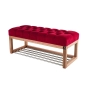 Ławeczka Pufa Pikowana Czerwony Guzik Tapicerowany LPP-4 Rozmiary od 50 cm do 200 cm