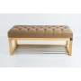 Ławeczka Pufa Pikowana Ekoskóra Cappuccino Guzik Tapicerowany LPP-4 Rozmiary od 50 cm do 200 cm