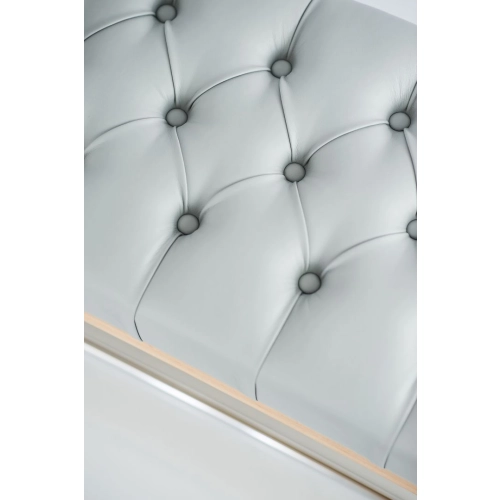 Ławeczka Pufa Pikowana Ekoskóra Popiel Guzik Tapicerowany LPP-4 Rozmiary od 50 cm do 200cm