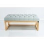 Ławeczka Pufa Pikowana Ekoskóra Popiel Guzik Tapicerowany LPP-4 Rozmiary od 50 cm do 200cm
