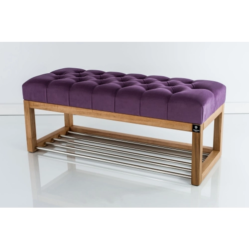 Ławeczka Pufa Pikowana Fioletowy Guzik Tapicerowany LPP-4 Rozmiary od 50 cm do 200 cm