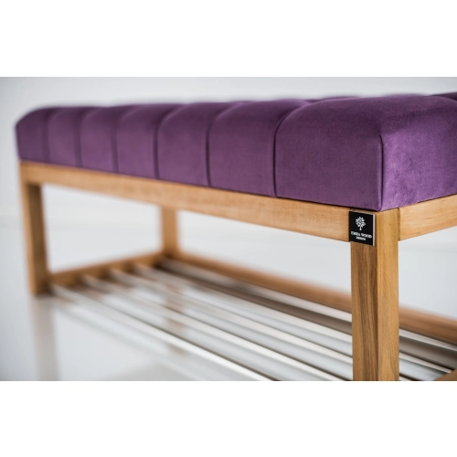 Ławeczka Pufa Pikowana Fioletowy Guzik Tapicerowany LPP-4 Rozmiary od 50 cm do 200 cm