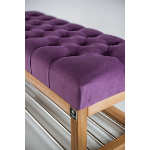 Ławeczka Pufa Pikowana Fioletowy Guzik Tapicerowany LPP-4 Rozmiary od 50 cm do 200 cm