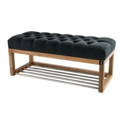 Ławeczka Pufa Pikowana Grafitowy Guzik Tapicerowany LPP-4 Rozmiary od 50 cm do 200 cm