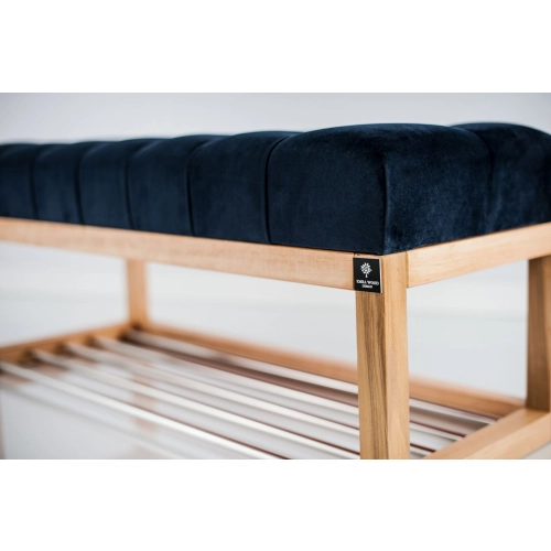 Ławeczka Pufa Pikowana Granat Guzik Tapicerowany LPP-4 Rozmiary od 50 cm do 200 cm