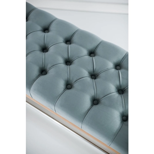 Ławeczka Pufa Pikowana Popielaty Guzik Tapicerowany LPP-4 Rozmiary od 50 cm do 120 cm