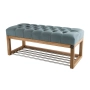 Ławeczka Pufa Pikowana Popielaty Guzik Tapicerowany LPP-4 Rozmiary od 50 cm do 120 cm