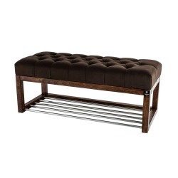 Ławeczka Pufa Pikowana Brązowy Guzik Tapicerowany LPP-4 Rozmiary od 50 cm do 200 cm