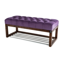 Ławeczka Pufa Pikowana Fioletowy Guzik Tapicerowany LPP-4 Rozmiary od 50 cm do 200 cm