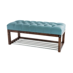 Ławeczka Pufa Pikowana Popiel Guzik Tapicerowany LPP-4 Rozmiary od 50 cm do 200 cm