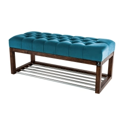 Ławeczka Pufa Pikowana Turkus Guzik Tapicerowany LPP-4 Rozmiary od 50 cm do 120 cm