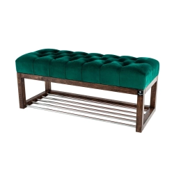 Ławeczka Pufa Pikowana Butelkowa Zieleń Guzik Tapicerowany LPP-4 Rozmiary od 50 cm do 200 cm