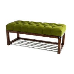 Ławeczka Pufa Pikowana Zieleń Pistacja Guzik Tapicerowany LPP-4 Rozmiary od 50 cm do 200 cm