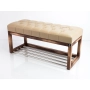 Ławeczka Pufa Pikowana Ekoskóra Beż Guzik Tapicerowany LPP-4 Rozmiary od 50 cm do 200 cm