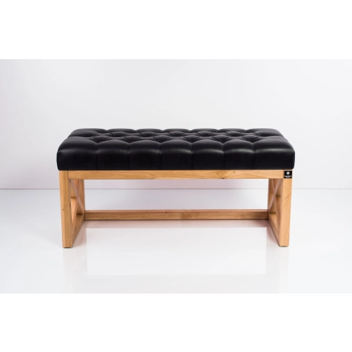 Ławka Szafka Pufa Pikowane Siedzisko Ekoskóra Czarny LPP-43 Rozmiary od 50 cm do 200 cm