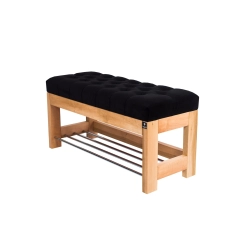 Ławka Szafka Pufa Pikowane Siedzisko Czarny LPP-46 Rozmiary od 50 cm do 200 cm