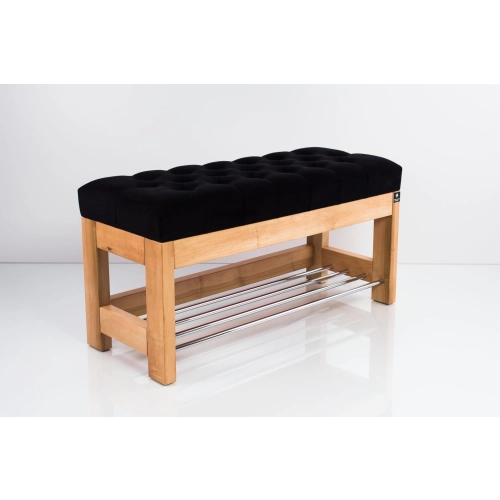 Ławka Szafka Pufa Pikowane Siedzisko Czarny LPP-46 Rozmiary od 50 cm do 200 cm